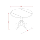 Dlpl5-Sbr-C 5 Pc Kitchen Nook Dining Set-Round Table Plus 4 Dinette Chairs