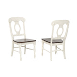 Sunset Trading Andrews 5 Piece 60 Rectangular Extendable Dining Set | Butterfly Leaf Table | 4 Napoleon Chairs | Antique White