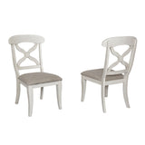 Sunset Trading Andrews 6 Piece 76 Rectangular Butterfly Extendable Dining Set | Antique White Chestnut Brown | Server | Seats