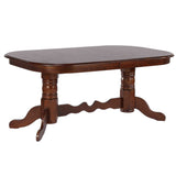 Sunset Trading Andrews 9 Piece 96 Oval Double Pedestal Extendable Dining Set| Butterfly Leaf Table | Chestnut Brown | Seats 10