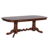 Sunset Trading Andrews 9 Piece 96 Oval Double Pedestal Extendable Dining Set| Butterfly Leaf Table | Chestnut Brown | Seats 10
