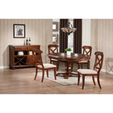 Sunset Trading Andrews 48 Round Or 66 Oval Butterfly Leaf Extendable Dining Table | Chestnut Brown | Seats 6