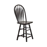 Sunset Trading Black Cherry Selections 24 Swivel Barstool | Counter Height Stool | Antique Black