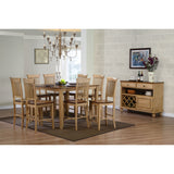 Sunset Trading Brook Fancy Slat Barstool | Two Tone Light Brown Wood | Counter Height Stool | Set Of 2