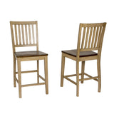 Sunset Trading Brook 3 Piece 36 Round Pub Table Set With Slat Back Stools | Counter Height Dining | Seats 4