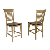 Sunset Trading Brook 3 Piece 36 Round Pub Table Set With Fancy Slat Stools | Counter Height Dining | Seats 4