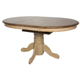Sunset Trading Brook 7 Piece 42 Round Or 60 Oval Extendable Dining Set | Butterfly Leaf Table | Slat Back Chairs | Seats 6