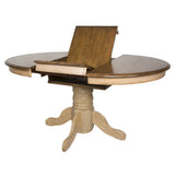Sunset Trading Brook 7 Piece 42 Round Or 60 Oval Extendable Dining Set | Butterfly Leaf Table | Slat Back Chairs | Seats 6