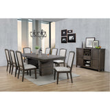 Sunset Trading Cali 10 Piece 96 Rectangular Extendable Dining Table Set With Server | Brown Solid Wood | Seats 8