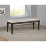 Sunset Trading Cali 50 Dining Bench | Brown Solid Wood | Nailheads