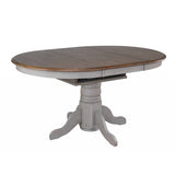 Sunset Trading Country Grove 42 Round To 60 Oval Extendable Dining Table Set | 2 Arm Chairs | Distressed Gray And Brown Wood