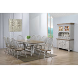 Sunset Trading Country Grove 10 Piece 96 Oval Double Pedestal Extendable Dining Table Set | 2 Arm Chairs | Lighted China Cabin
