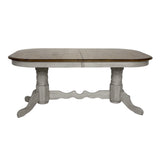 Sunset Trading Country Grove 96 Oval Double Pedestal Extendable Dining Table | Distressed Gray And Brown Wood | Seats 10