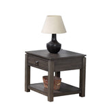 Sunset Trading Shades Of Gray 3 Piece Living Room Table Set With Drawers And Shelves