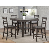 Sunset Trading Shades Of Gray 45 Square Pub Table With Storage Shelf | Counter Height Dining | Seats 6