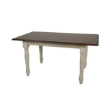 Sunset Trading Andrews 60 Rectangular Extendable Butterfly Leaf Dining Table | Antique White With Chestnut Brown | Seats 6