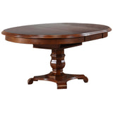 Sunset Trading Andrews 48 Round Or 66 Oval Butterfly Leaf Extendable Dining Table | Chestnut Brown | Seats 6