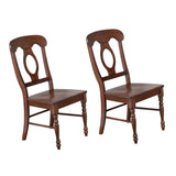 Sunset Trading Andrews Napoleon Dining Chair | Chestnut Brown | Set Of 2