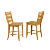 Sunset Trading Oak Selections School House 24 Barstool | Counter Height Stool | Light Oak | Set Of 2