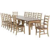 Sunset Trading Brook 11 Piece 134 Rectangular Extendable Dining Set| Arm Chairs | Seats 12