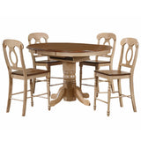 Sunset Trading Brook 5 Piece 42 Round Or 60 Oval Extendable Dining Set | Butterfly Leaf Counter Height Table | Napoleon Stoo