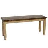 Sunset Trading Brook 42 Dining Bench | Two Tone Light Brown Wood