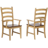 Sunset Trading Brook Ladder Back Dining Chair With Arms | Set Of 2 Armchairs