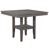 Sunset Trading Shades Of Gray 45 Square Pub Table With Storage Shelf | Counter Height Dining | Seats 6