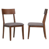 Sunset Trading Mid Century Dining Chair | Padded Performance Fabric Seat | Set Of 2