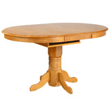 Sunset Trading Oak Selections 66 Oval Pedestal Extendable Butterfly Leaf Pub Table | Counter Height Dining | Light Oak | Seats