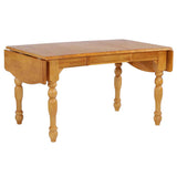 Sunset Trading Oak Selections 72 Rectangular Drop Leaf Extendable Dining Table | Light Oak | Seats 8