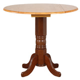 Sunset Trading Oak Selections 42 Round Extendable Drop Leaf Pub Table | Nutmeg Brown And Light Oak | Counter Height Dining | S