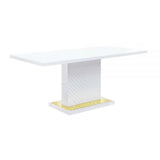 Dn01258 Dining Table - White High Gloss Finish, Gaines (1Set/2Ctn)