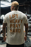Lift Heavy. Pray Hard. Cream Leopard - Tee