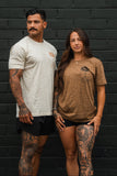 Lift Heavy. Pray Hard. Cream Leopard - Tee