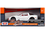 1997 Chevrolet Corvette C5 Coupe White with Red Interior Timeless Legends Series 1/24 Diecast Model Car by Motormax