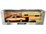 1992 Chevrolet 454 SS Pickup Truck Copper Metallic with Beige Sides with Camper Shell American Classics Series 1/24 Diecast Mo