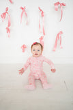 Pink Bows (Convertible Zip Footies)