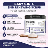 Unscented Body Scrub / Dead Sea Salt / Premium Blend #10