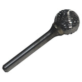 SD5x6 1/2 X 7/16 Ball End Carbide Burr 1/4 Shank 6OAL, DULSD5X6
