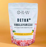 Detox+ Himalayan Epsom Bath Salt Infused with Rosemary and Lemon Essential Oils 2 lbs BPA Free Bag