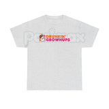 "Drunkin’ Grownups" Sarcastic Drinking T-Shirt - Viral Adult Humor Graphic Tee, Funny Parody Coffee Logo Shirt, Premium Heavyweight Relaxed Fit Top, Party & Brunch Gift for Her & Him, Comedy Slogan Weekend Tee