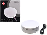 Mini Turntable Rotating Display Stand 4.75 with White Base for 1/64 Scale Model Cars