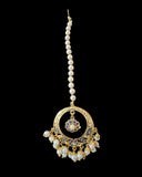 DNS202 sapphire pearl jadau necklace set with tika ( SHIPS IN 3 WEEKS )