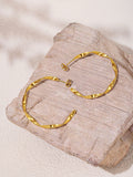 Gold Twisted Hoop Earrings 40mm Lightweight Stainless Steel Design