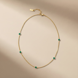 AC Gold Plated Necklace with Colored Zircon Gemstone
