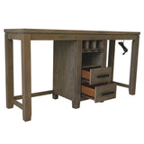 Sunset Trading Saunders 71 Narrow Bar Console Sofa Table With Charging Station | Storage Drawers Stemware Wine Rack Usb Power