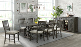 Sunset Trading Trestle 10 Piece Dining Set | 96 Rectangular Extendable Table | Sideboard With 20 Bottle Wine Rack | Distressed
