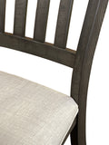 Sunset Trading Trestle Slat Back Upholstered Dining Side Chair | Set Of 2 | Distressed Gray Wood