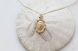 14k Gold Our Lady of Guadalupe Scalloped Necklace